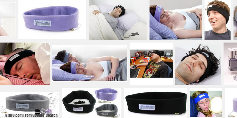sleepphones fejhallgatót alszik