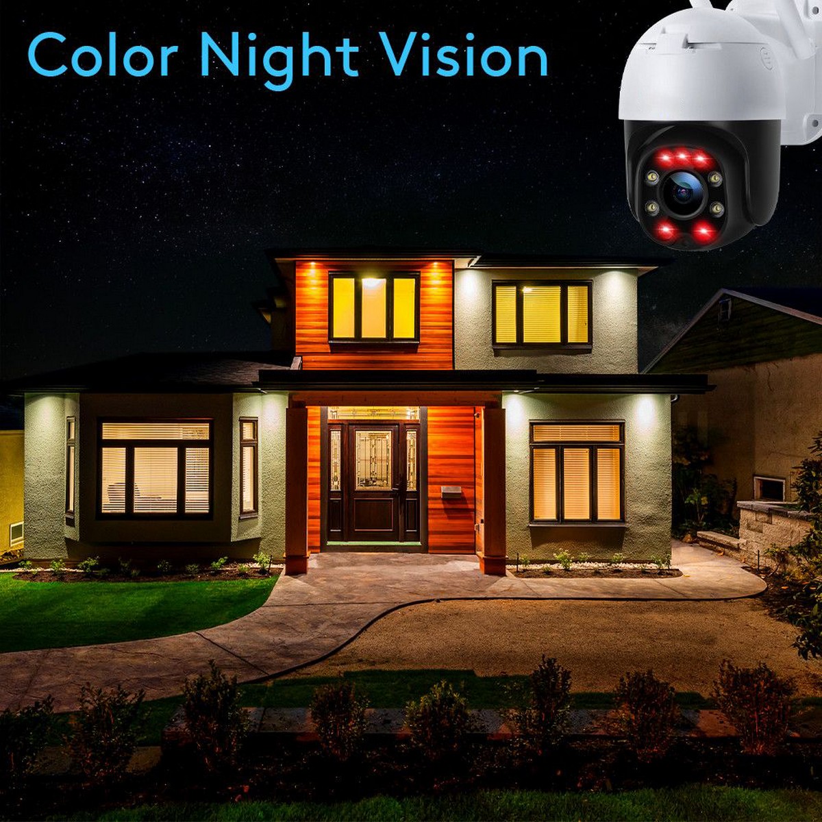 éjjellátó ip biztonsági kamera - infravörös LED -ek színesek