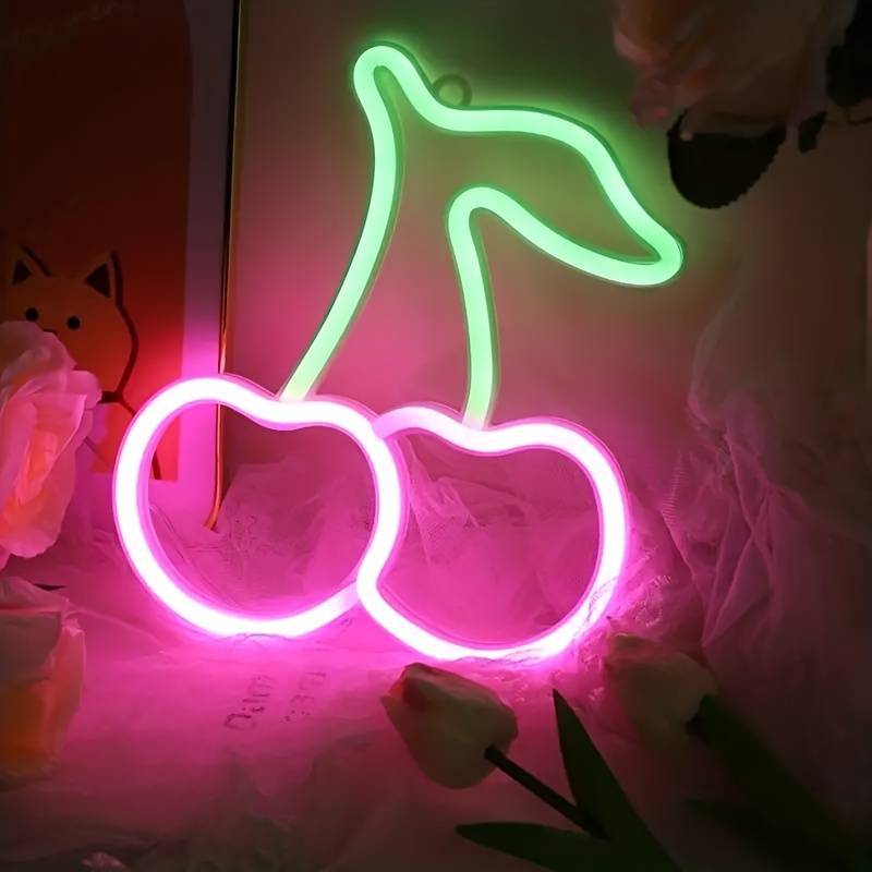 cseresznye LED izzó neonreklám