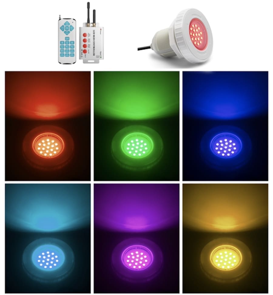 Medence világítás - RGB LED színes medence, tó, szökőkút világítás