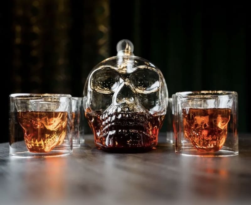 Skull Whisky pohár 3D-s pohárral, koponya alakú